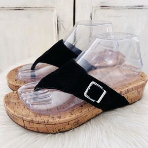 Vionic Black Sandals with Cork Sole